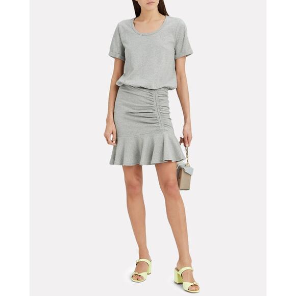 Veronica Beard Dresses & Skirts - Veronica Beard Pima Ruched Mini Dress Size Small Flounced Hem T Shirt Dress